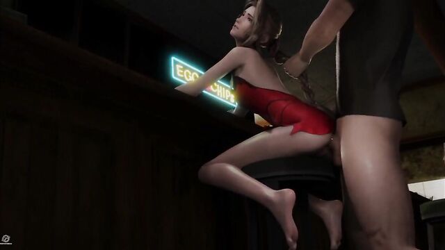 Aerith Gainsborough Anal at the Bar