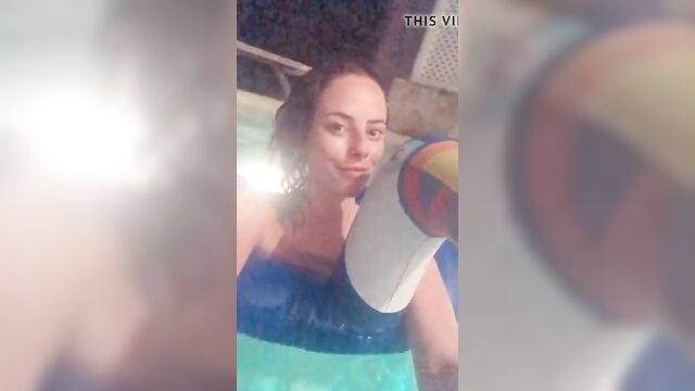 Kaya Scodelario in a pool, selfie vid.