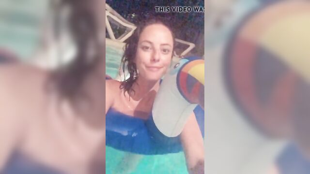 Kaya Scodelario in a pool, selfie vid.