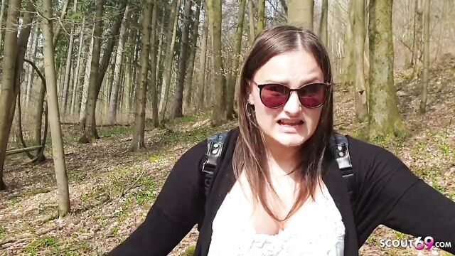 German BBW College Teen Holly Talk to Public Fuck after Uni