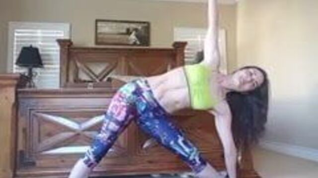 Danica McKellar yoga demo