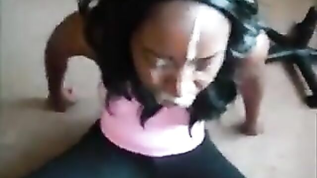 Ebony huge facial compilation