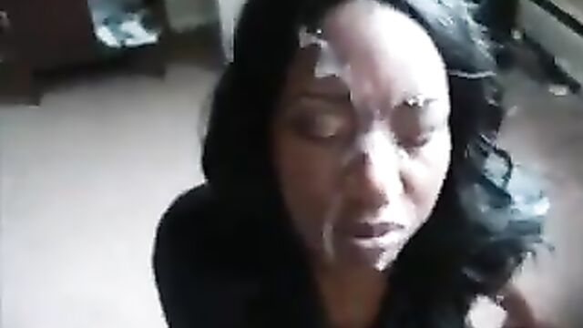 Ebony huge facial compilation