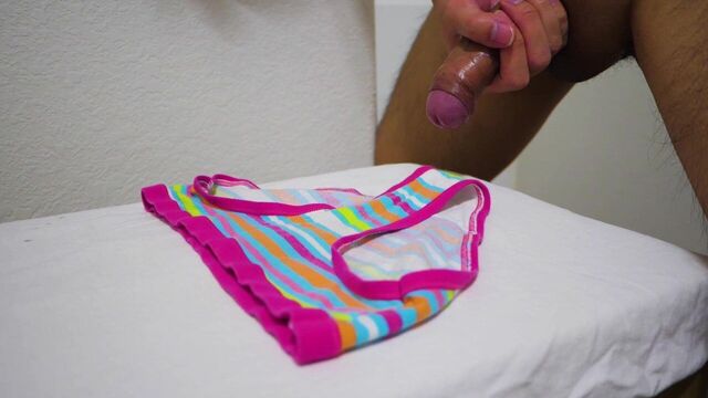 Cumming on cute little colorful panties