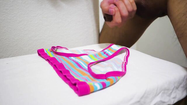 Cumming on cute little colorful panties