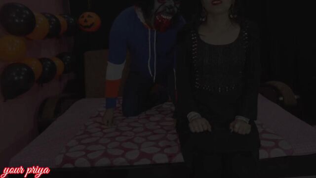 Halloween special: lover scared and shocked me and long fuck