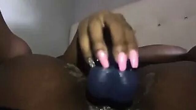 Blue dildo wet pussy