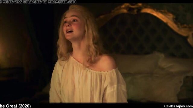 celebrity Elle Fanning nude and sex scenes from The Great
