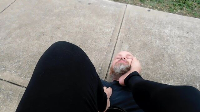 Bresha Foot Kissing & Worship in Public Park