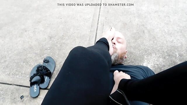 Bresha Foot Kissing & Worship in Public Park