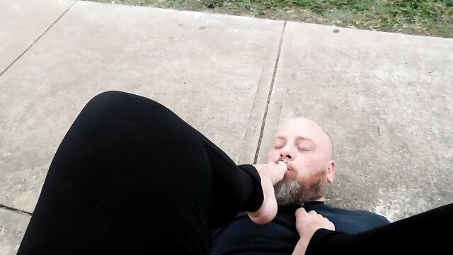 Bresha Foot Kissing & Worship in Public Park