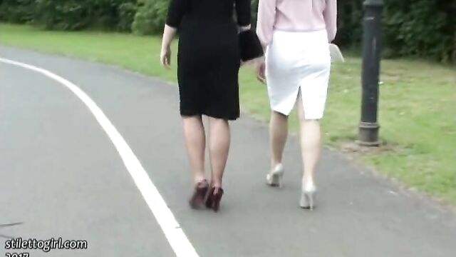 Erotic high heel ladies tease feet legs fetish in stilettos