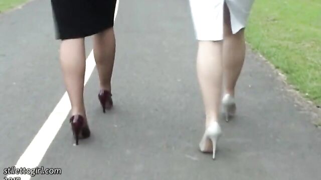 Erotic high heel ladies tease feet legs fetish in stilettos