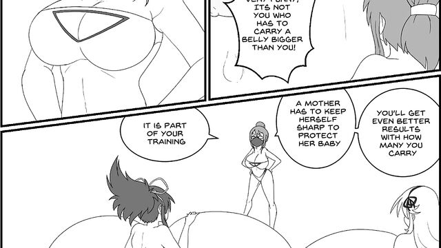 Prggo beach splash - Pregancy hentai fight expansion comic