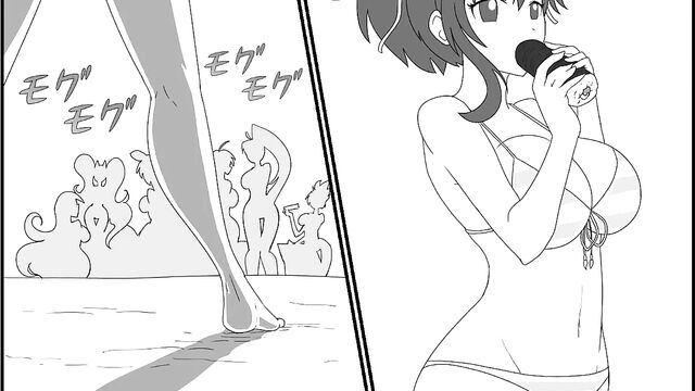 Prggo beach splash - Pregancy hentai fight expansion comic