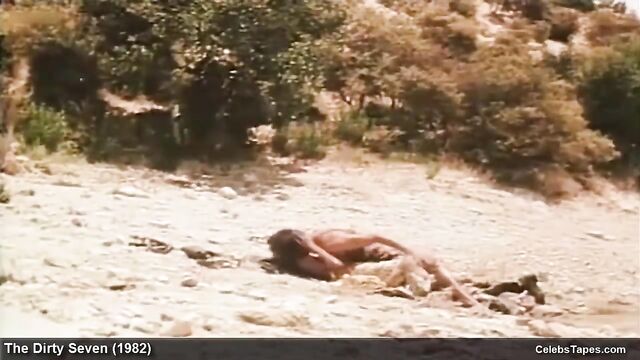 Actress Laura Gemser frontal nude and rough sex in movie