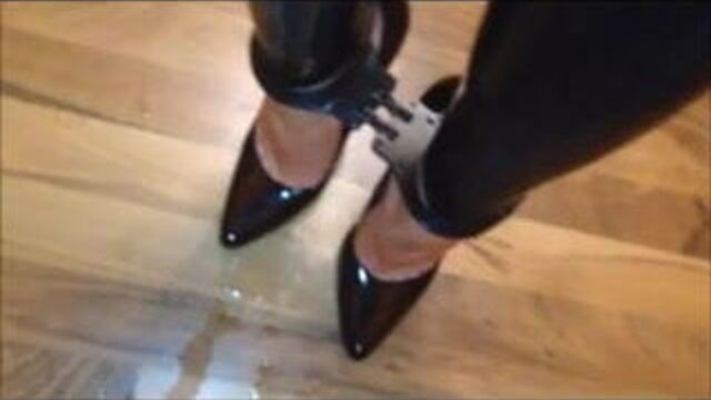 Cuffed in High Heels with Ice Cubes until melting