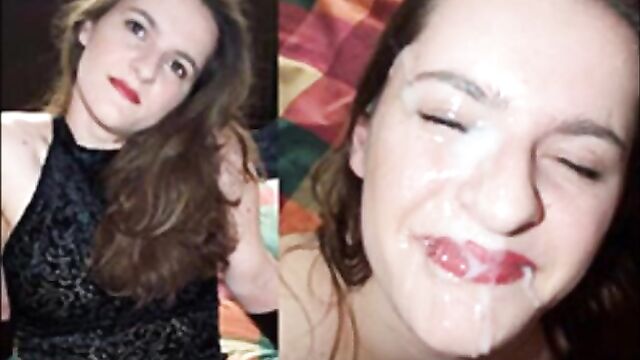 before and after cum facial compilation with music