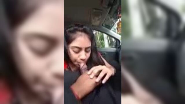 Blowjob in car inside