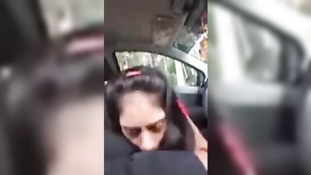 Blowjob in car inside