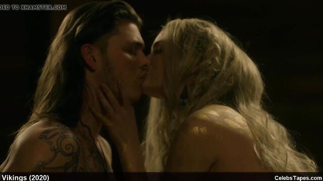 Alicia Agneson topless and sexy scenes from Vikings