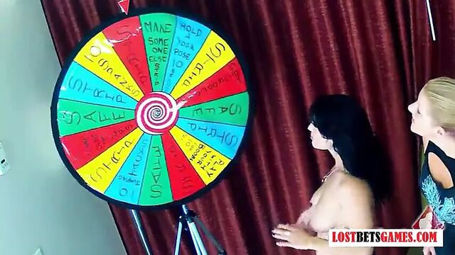 6 Incredibly beautiful girls play spin the wheel of nudity