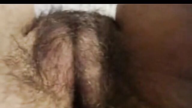 Mature hairy genital slit, close up