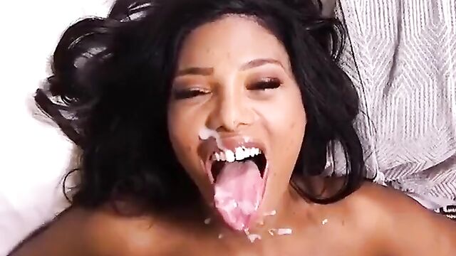 ebony cumshot milf busty pov