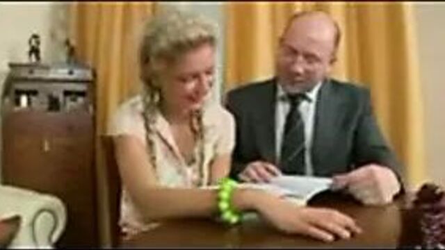 Russian student girl with private teacher .