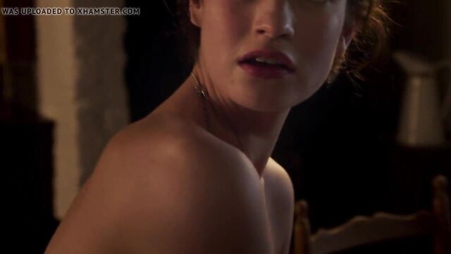 Lily James nude - 'The Exception' – topless, nipples, ass, sex