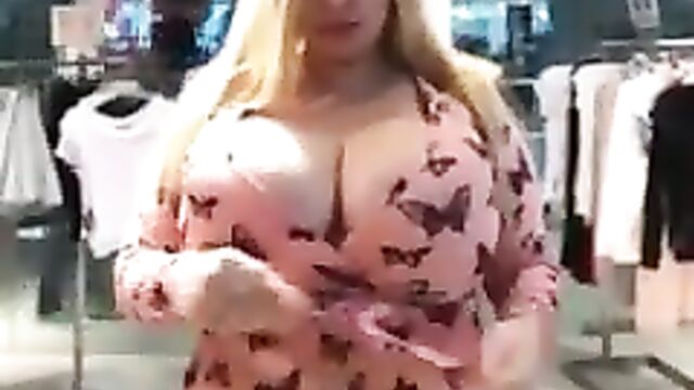 Shaking huge tits (non-nude)