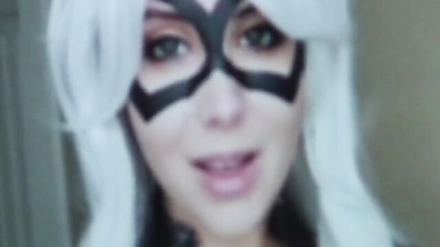 Big Tit Black Cat JOI Countdown - 12 Spiderman Cum Ropes!!