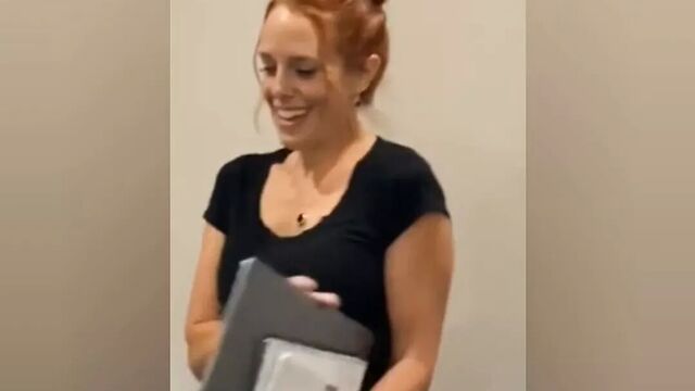 Wife flashes her coworkers after the meeting