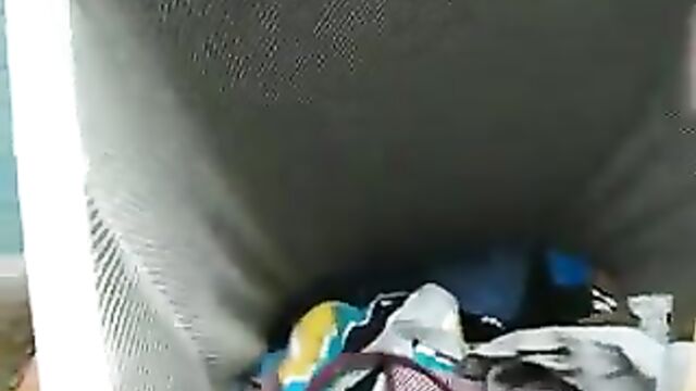 panty raid - step daughter's bathroom and dirty hamper