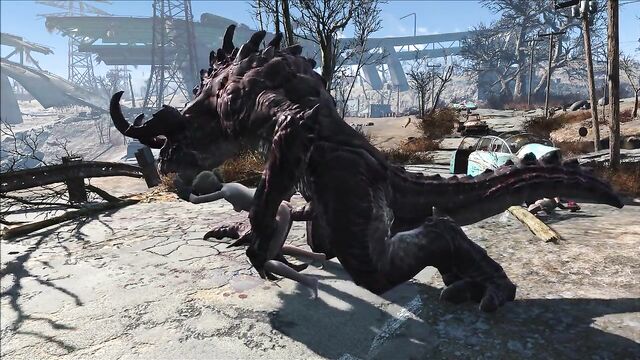 Fallout 4 Katsu and the Deathclaw