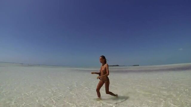 Russian topless girl on vacation