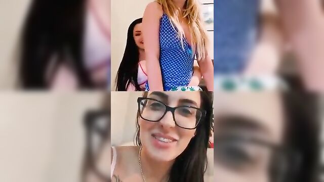 Brazilian lesbians chatting on the webcam