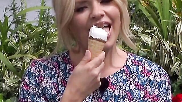 HOLLY WILLOUGHBY LICKING ICE CREAM SLO MO