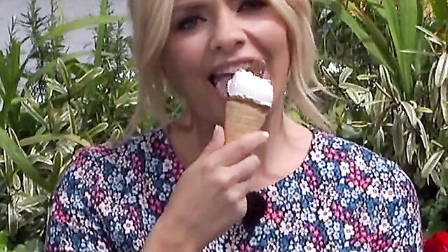 HOLLY WILLOUGHBY LICKING ICE CREAM SLO MO