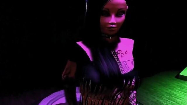 Animated - Goth Girl fucked and facial