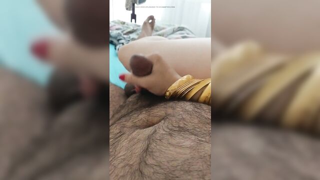 Egyptian bitch playing with my dick