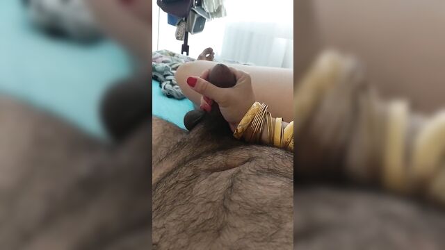 Egyptian bitch playing with my dick