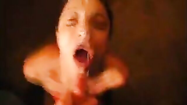 Video of ghetto slut getting plastered with cum