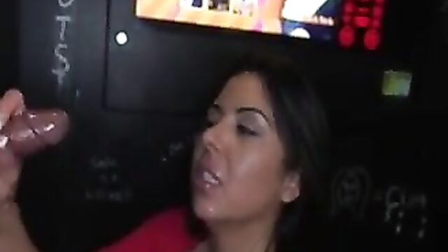 Latin MILF gets Cum in Her Eye at Glory Hole