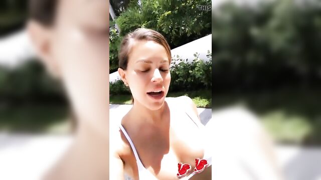 WWE - Charly Caruso in a white bikini at the grill