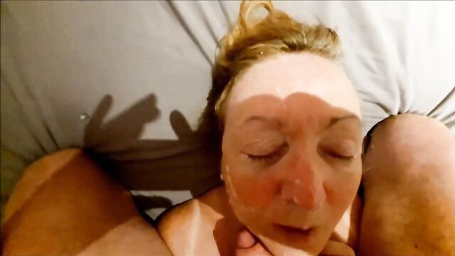 Jonsey gets deep face fuck with a cum facial