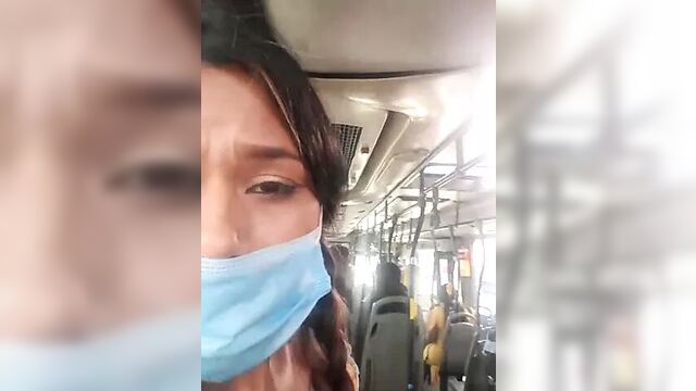 Naughty Dany Squirting in the Bus