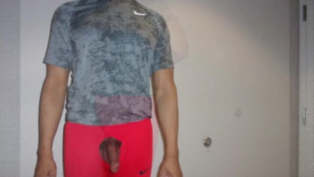 REd Nike Running Tights Dick Print