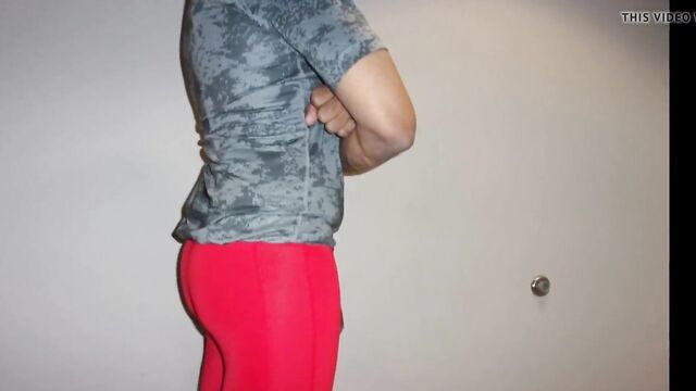 REd Nike Running Tights Dick Print