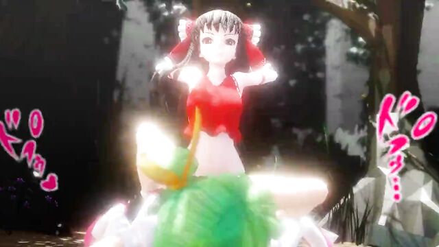 MMD Touhou - Futanari Reimu x Daiyousei